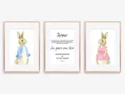 3 x A4 Nursery/Baby/Kids Wall Prints Custom Personalised Twin Name Gift