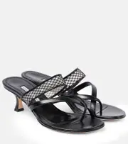 [Manolo Blahnik] Manolo Blahnik Sulna 50 leather mules AU 9 black
