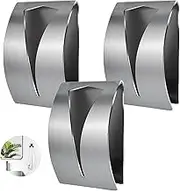Happyiren 3 Pack Stainless Steel Kitchen Towel Hooks for Shower Wall Bathroom Self Adhesive Dish Towel Holder Hangers for Tea Cabinet Door Rag Grabber (Silver)