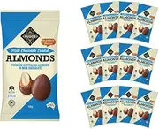 Hugos Chocolates Milk Chocolate Coated Almonds 190g Pack of 12, Healthy Snack, Atkins-Friendly, Dry Roasted Almond Coated with 30% Chocolate