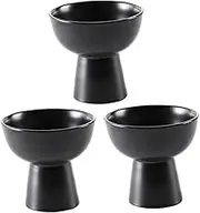 LALADEFIEE 3pcs Japanese Retro Ceramic Dessert Cup Tall Yogurt Bowl Ice Bowl Elegant Decor