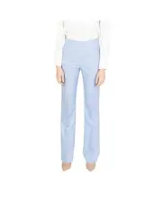 Sandro Ferrone HighWaisted Straight Leg Pants Women Blue