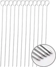 12 inch Barbecue Skewers Metal BBQ Sticks,12Pack Stainless Steel Square Skewer,Kebob,Kabob Sets for Grill Outings Cooking (BBQ Skewers Square 12inch-12p)