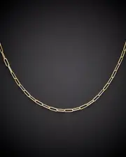 14K Italian Gold Paperclip Chain Necklace