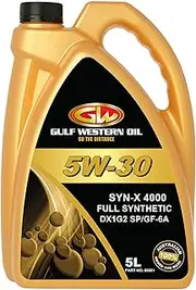 Gulf Western Oil Syn-X 4000 5W-30 SN/GF-5 GM Dexos 1 Gen 2 Engine Oil 5 Liter