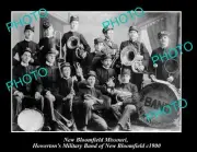 OLD LARGE HISTORIC PHOTO OF NEW BLOOMFIELD MISSOURI MILITARY BAND c1900