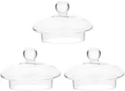 Round Glass 3pcs Teapot Lid, Replacement Strainer Covers, Tea Kettle Covers, Accessories for Home Kitchen, Clear