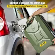Jerry Fuel Can, 20 L Portable Jerry Gas Can with Flexible Spout System, Rustproof 锛?Heat-resistant Steel Fuel Tank for Cars Trucks Equipment, 2PCS Green