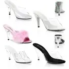 Pleaser Fabulicious Slipper Clear Stiletto Slip On Mules Adult Women Caress401