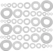 iplusmile 360pcs Hardware Flat Washer Steel Flat Washer Assortment Stainless Steel Silver
