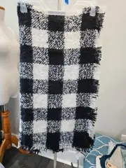 Maurices Blanket Throw BLACK & WHITE Checkered 52X52 NWT