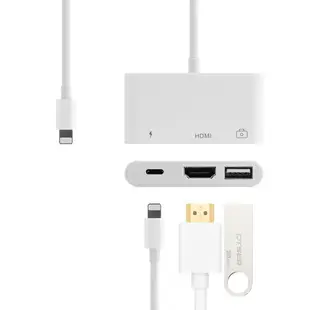 蘋果iPad轉換器Air2/3/mini4/5/10.2/10.5/12.9英寸/Pro平板電腦Lightning擴展塢同屏器HDMI/網口/USB轉接頭