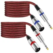 XLR Male to 1/4" TRS Cable Balanced - 15FT Quarter Inch Stereo to XLR Microph...