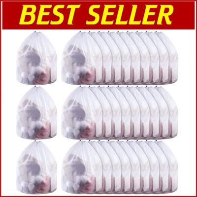 Heavy-Duty Drawstring Mesh Laundry Bags - 30 Pcs, 24x32 Inches for College Use