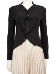 Yohji Yamamoto Noir Black Silk Button Up Blouse