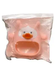 Spanky Cute Pink Duck Teething Mitten for Babies, Silicone Baby Teether Toy
