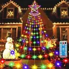 Solar Powered 360 LED Waterfall Christmas String Fairy Tree Lights Waterproof