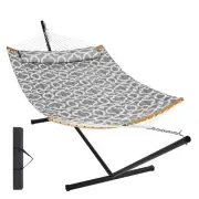 Double Hammock with Stand and Pillow Portable Carrying Bag For Outdoor Use