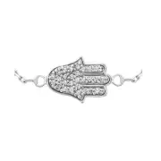 0.14CT TW Diamond Jewish Hamsa Pendant Jewelry F-G Color VS Clarity