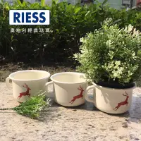 在飛比找蝦皮購物優惠-(福利品)【奧地利RIESS】琺瑯寬口馬克杯400ml-森林