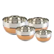 Heavy Duty Stainless Steel Two Tone German Mixing Bowl Set 4 Large Nested Bowls