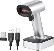 [LAPOOH] 2D 1D QR Barcode Scanner with Screen Display and Charging Base 3 in 1 BT & 2.4GHz Wireless & Wired Connection Buzzer Prompt Compatible with Windows Android Linuxfor Supermarket Retail Library