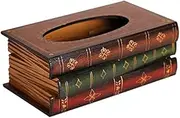 Elegant Hand Crafted Wooden Scholar's Antique Book Tissue Box Dispenser