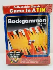 New Sealed Vintage 1999 Travel BACKGAMMON Collectors Tin by Fun n' Games