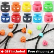 12/24x Double Hole Toggle Cord Stopper Locks End Drawstring Spring Loaded Hole