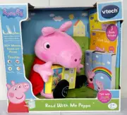 V-Tech Plush Peppa Pig Read With Me Peppa Ages 2+ 3 Storybooks Educational /Fun