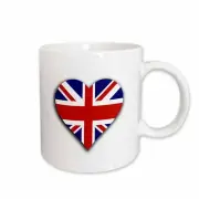 3dRose British Flag Heart - UK Union Jack for England and Great Britain fans Mug
