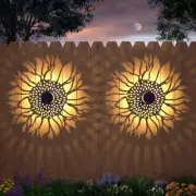 Solar Fence Lights 2 Pack Outdoor Deck Step Wall Lights Metal Waterproof LED ...