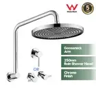 Rain Shower Head Set Gooseneck Shower Arm Chrome Wall Mount Shower Tap Mixer