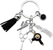 [Kilener] Hairdresser Gifts Keychain for Women Men Hairdressing Scissors Hair Dryer Comb Keychain for Hair Stylist Hairstylist Gifts for Men Women Thank You Gifts for Hairdresser