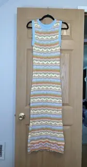 Willow & Wind colorful knit crochet dress NWT