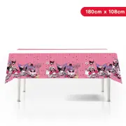 Kuromi Theme Plastic Tablecloth Table Cover 180cm x 108cm - Kids Birthday Party Tableware