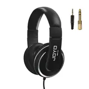 Joyo JMH-04 Over-Ear Studio Headphones Wired with 1/4 to 3.5mm Jack Adapter for Guitar Amp, DJ, Laptop, PC, and Gaming, Black