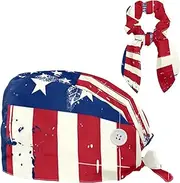 [YTYVAGT] Scrub Caps Women,Scrub Hats Suitable for Women,United States and Iceland Flag