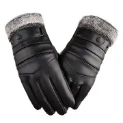 Thermal Leather Ski Gloves Man Woman Winter Warm Touch Screen Anti-slip Mitten