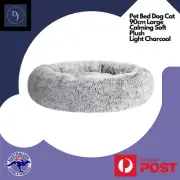 Charcoal Pet Bed Dog Cat 90cm Large Calming Soft Plush Light washable skin plush