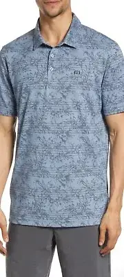 NWT Travis Mathew Prestige Performance Blue On Porpoise Golf Polo Mens XXL