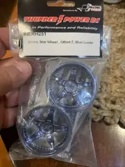 Thunder Power RC RIERH251 1/10 26mm Star wheel Offset -7 Blue Chrome Luster