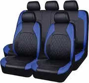 DELPOS Car Seat Covers Universal Full Set Accessories for Chrysler Grand Voager Chrysler Grand Voager Phev 300C 200C Sebring 200 City and Country Car Accessories,black blue
