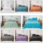 Hotel Ultra Soft Bed Flat Fitted Sheet Set Pillowcase Single/Double/Queen/King