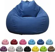 [vivva] Stuffed Animal Storage Bean Bag Chair Cover (No Filler) - Stuffable Beanbag Cover-Polyester Beanbag Replacement Cover Without Filling 100X120CM (Navy)