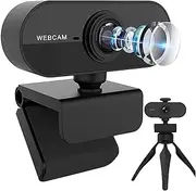 Webcam with Microphone, Full HD 1080P Webcam for PC/Laptop/Desktop/MAC, Web Camera with Privacy Cover, USB Camera for YouTube, Zoom, Skype, Facetime, Windows, Linux, and macOS,Plug and Play