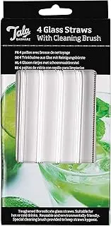 Tala Barware Toughened Glass Drinking Straws, Suitable for hot and Cold Drinks