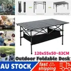 AU BBQ Camping Table Aluminium Roll Up Portable Picnic Outdoor Foldable Desk!