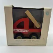 Pottery Barn Wooden Toy Fire Truck NEW