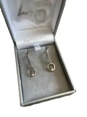 Amethyst Design Claddagh Cutwork Dangle Sterling Earrings New From Ireland